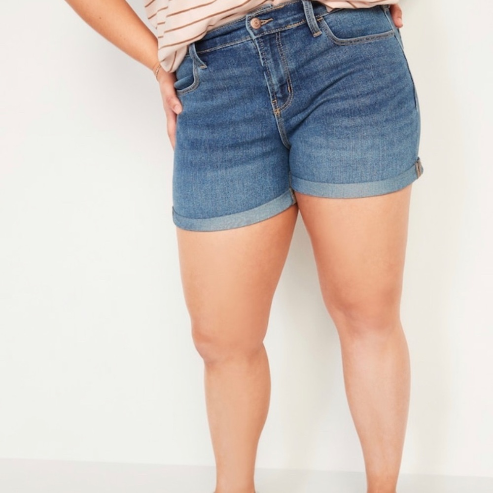 Old Navy Mid-Rise Dark-Wash Jean Shorts